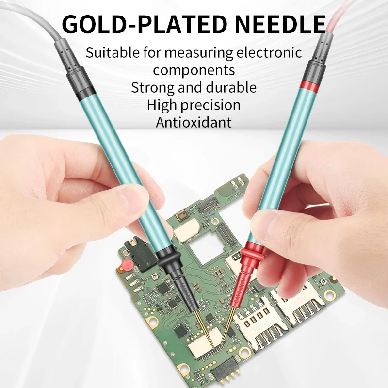 LUXIANZI Stainless Steel Multimeter Test Leads 20A 1000V Super Conducting Measuring Meter Silicone Wires Probe Wire Pen Cable