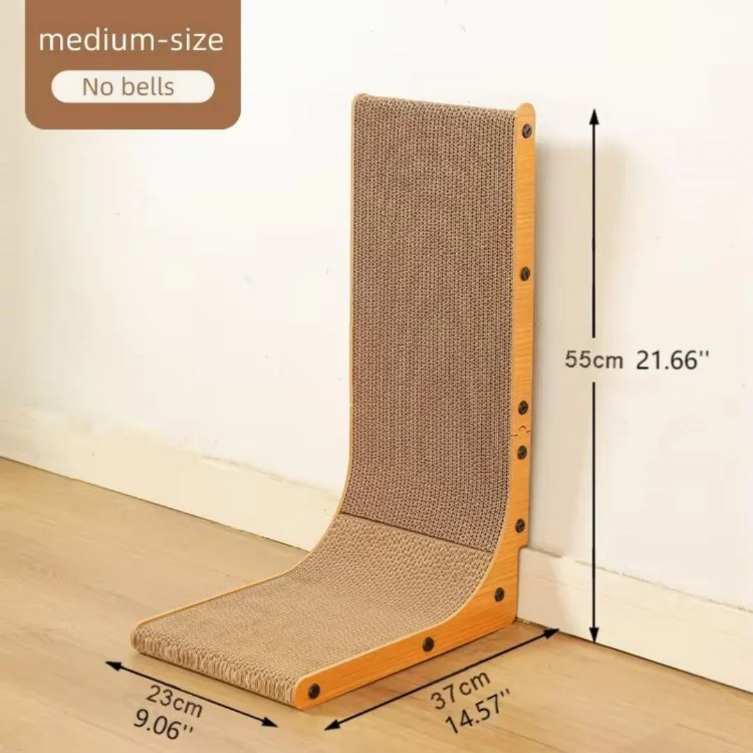 L Shape Cat Scratcher Protecting Furniture Vertical Scratching Post Scratching Cardboard with Ball Toy for Large Indoor Cats