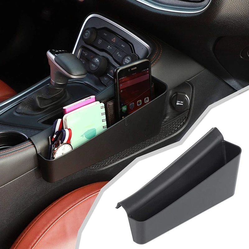 Gear Shift Organizer Tray For Dodge Challenger 2015- 2020 2021 2022 2023 Center Console Organizer Side Storage Box Accessories