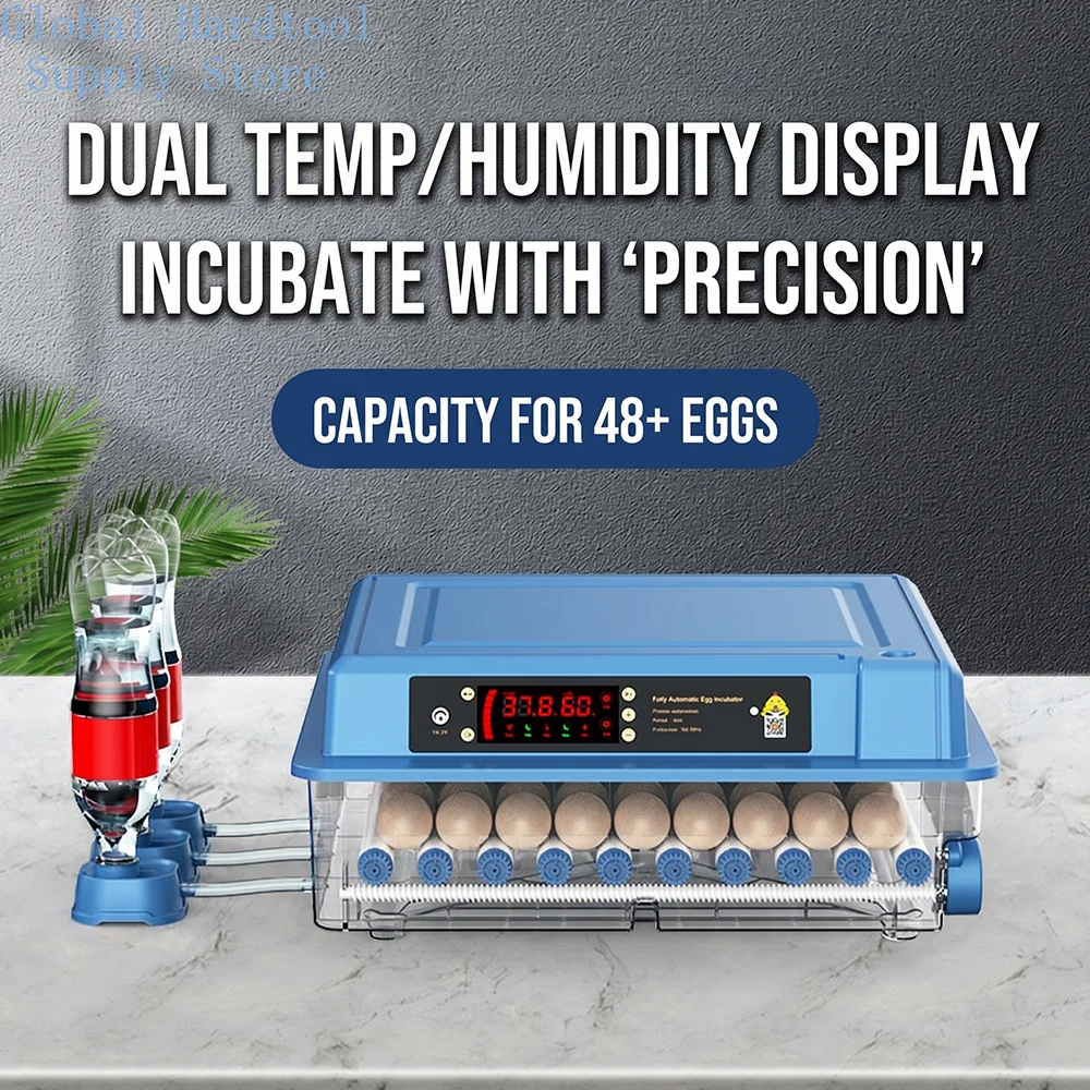 9/15/24/36/48 Eggs Farm Poultry Fully Automatic Turning Egg Incubator Dual-Electric Household Brooder for Chicken Goose Duck Bir view 2