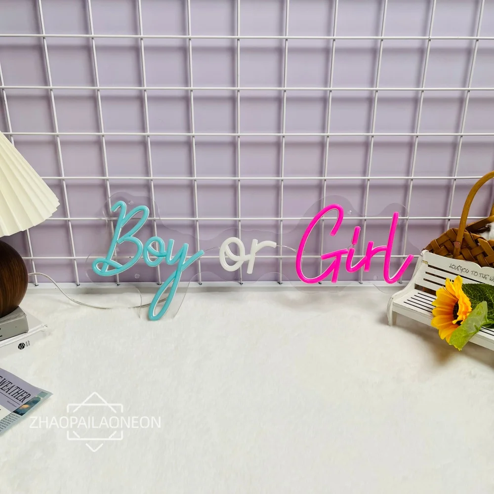 صبي أو فتاة النيون مصباح ليد الجنس تكشف العناصر USB Led الجنس تكشف ديكور غرفة نوم المنزل غرفة الحفلات ديكور وحدة إضاءة LED جداريّة النيون #5