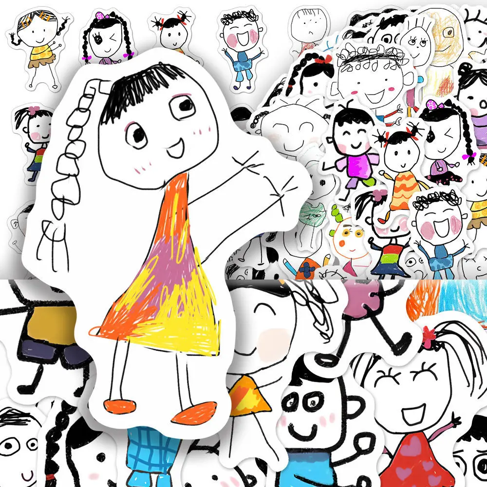 

10/80 шт., креативные мультяшные милые наклейки для человека, украшения, чехол для телефона, велосипедный багаж, чашка для воды, холодильник, компьютер, ноутбук