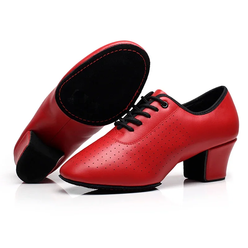

Latin Dance Soft Cow Leather Shoes Women Modern Shoes Professional Shape Shoes Square Ballroom Sneakers Ladies