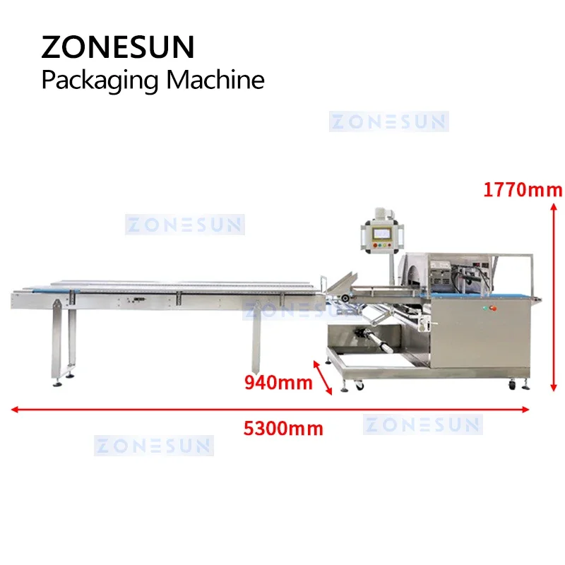 Zonesun-自動水平フロー包装機、生鮮食品、袋詰め、野菜、食品、鮮度、保存ZS-HY680