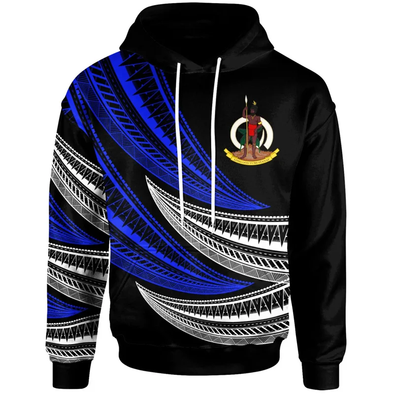 

3D Epi Seal Of Vanuatu Polynesian Patterns Printing Hoodies For Men Vanuatu Coat Of Arms Graphic Hooded Sweatshirts Vintage Tops