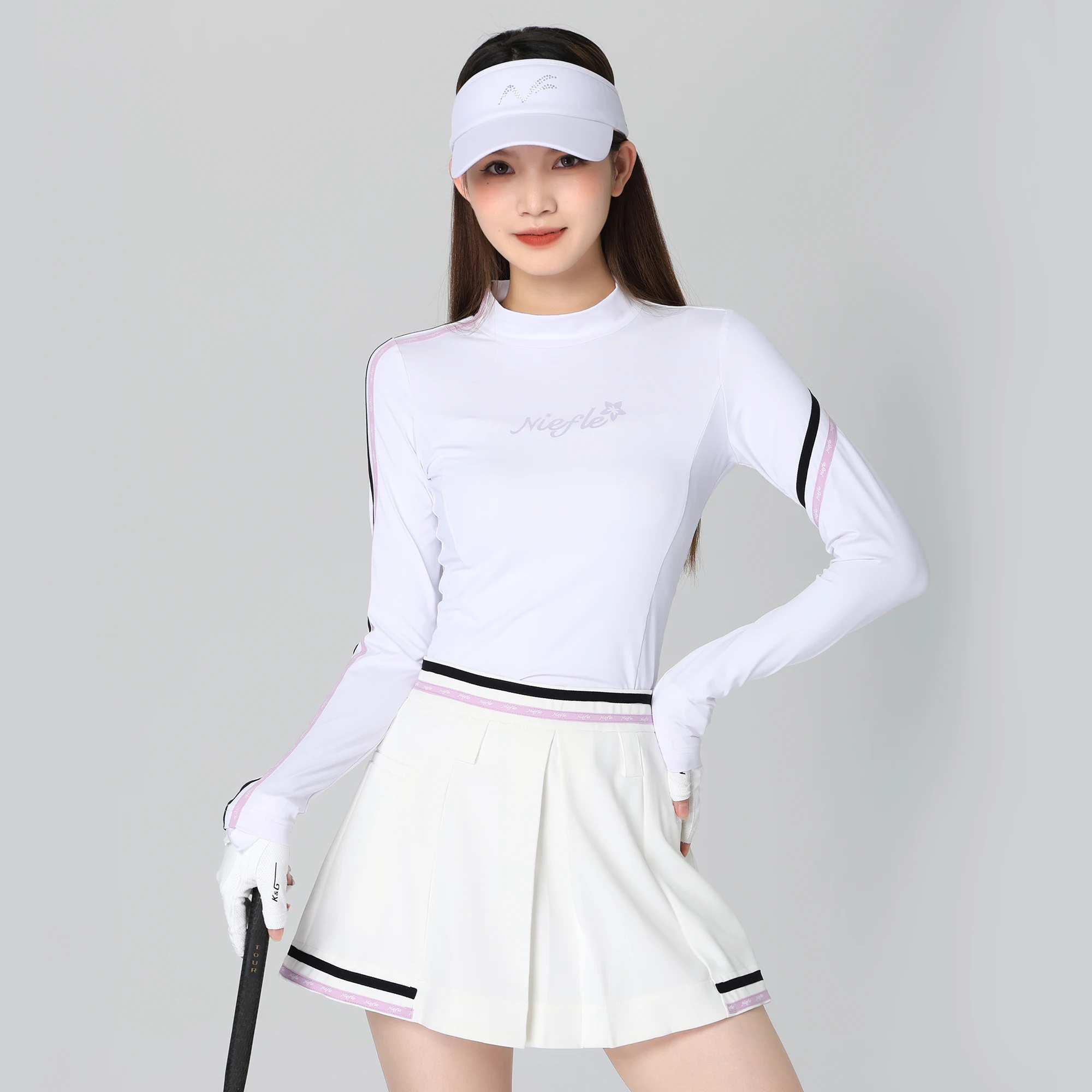 Golf Women's Autumn New Style Long Sleeved Anti Pilling High-quality Versatile Fashion Short Skirt Outdoor Leisure Sports