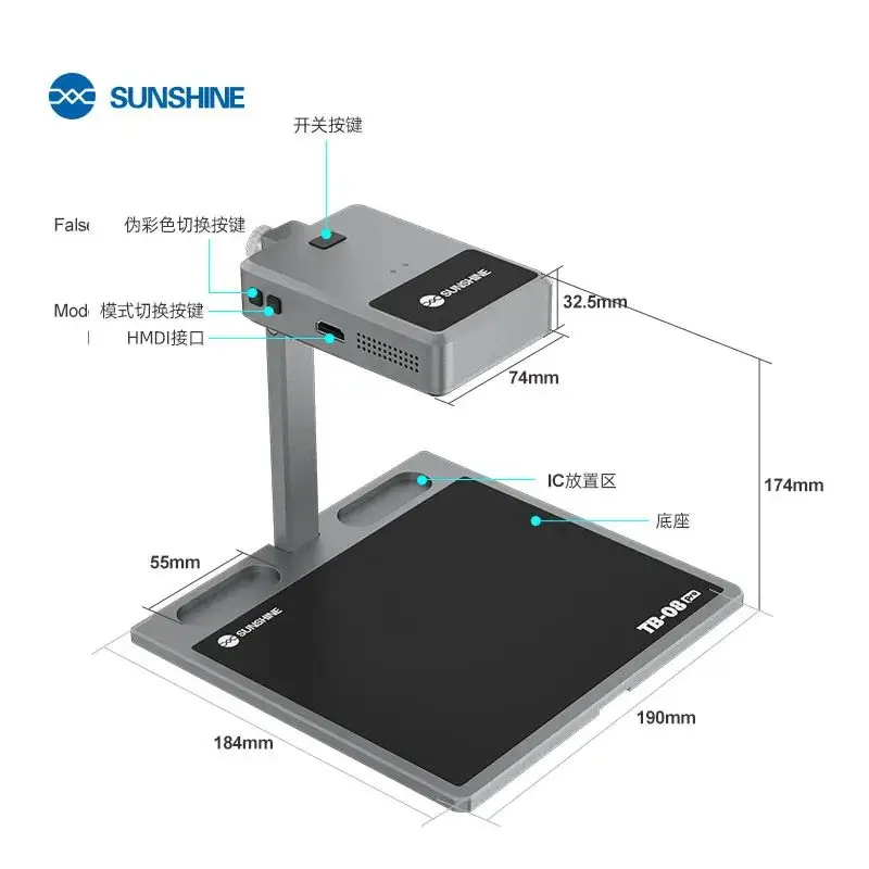 

Sunshine TB-08 Pro Инфракрасное устройство для анализа тепловизионной визуализации для печатной платы мобильного телефона Портативный инструмент для быстрой диагностики Ремонт