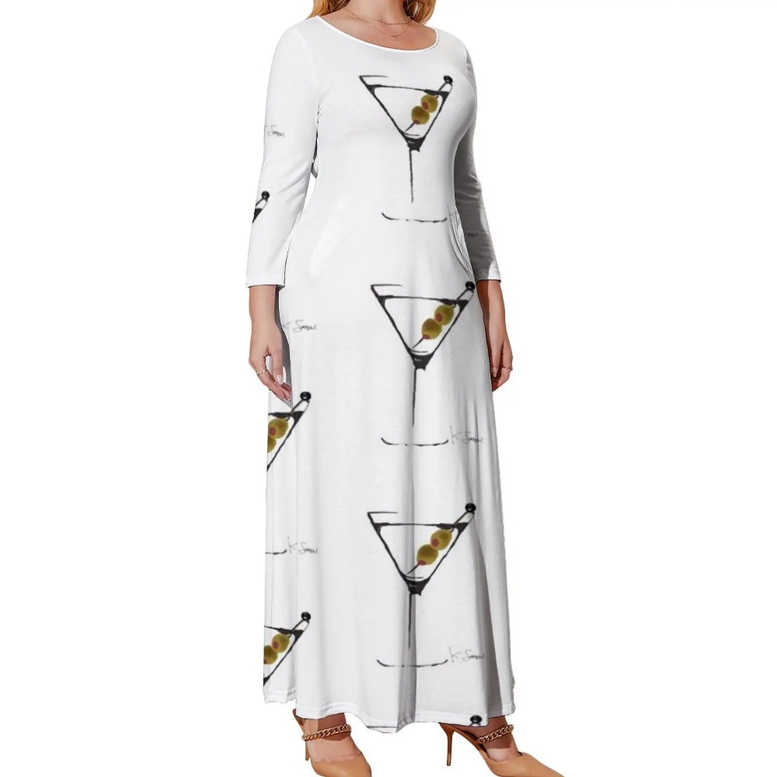 Martini Time Long Sleeved Dress Dresses gala Women's skirt