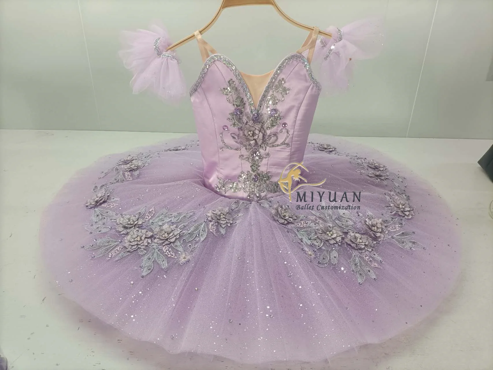 2024 New lilac violet tutu private custom adult children performance competition dress women's costume