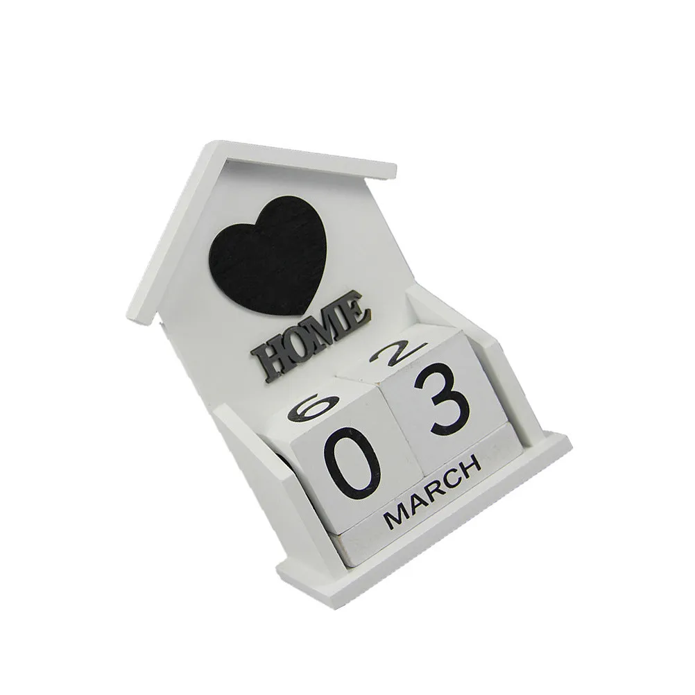 

Wooden Shaped Perpetual Calendar Manual Date Change Desktop Decoration Stylish Home Office Adornment Art Craft Calendar