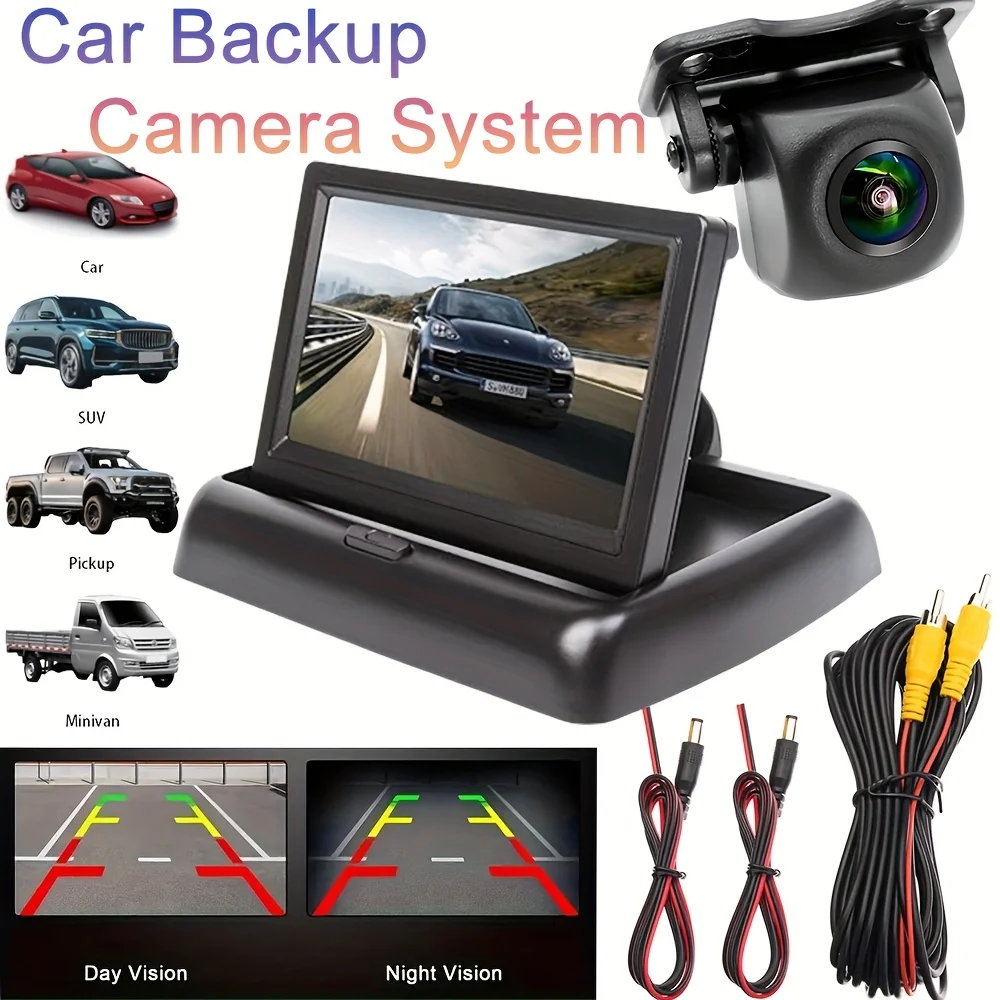 

Система автомобильной резервной камеры HD, складной дисплей 10,92 см и задний вспомогательный комплект ночного видения, складная конструкция для удобного хранения