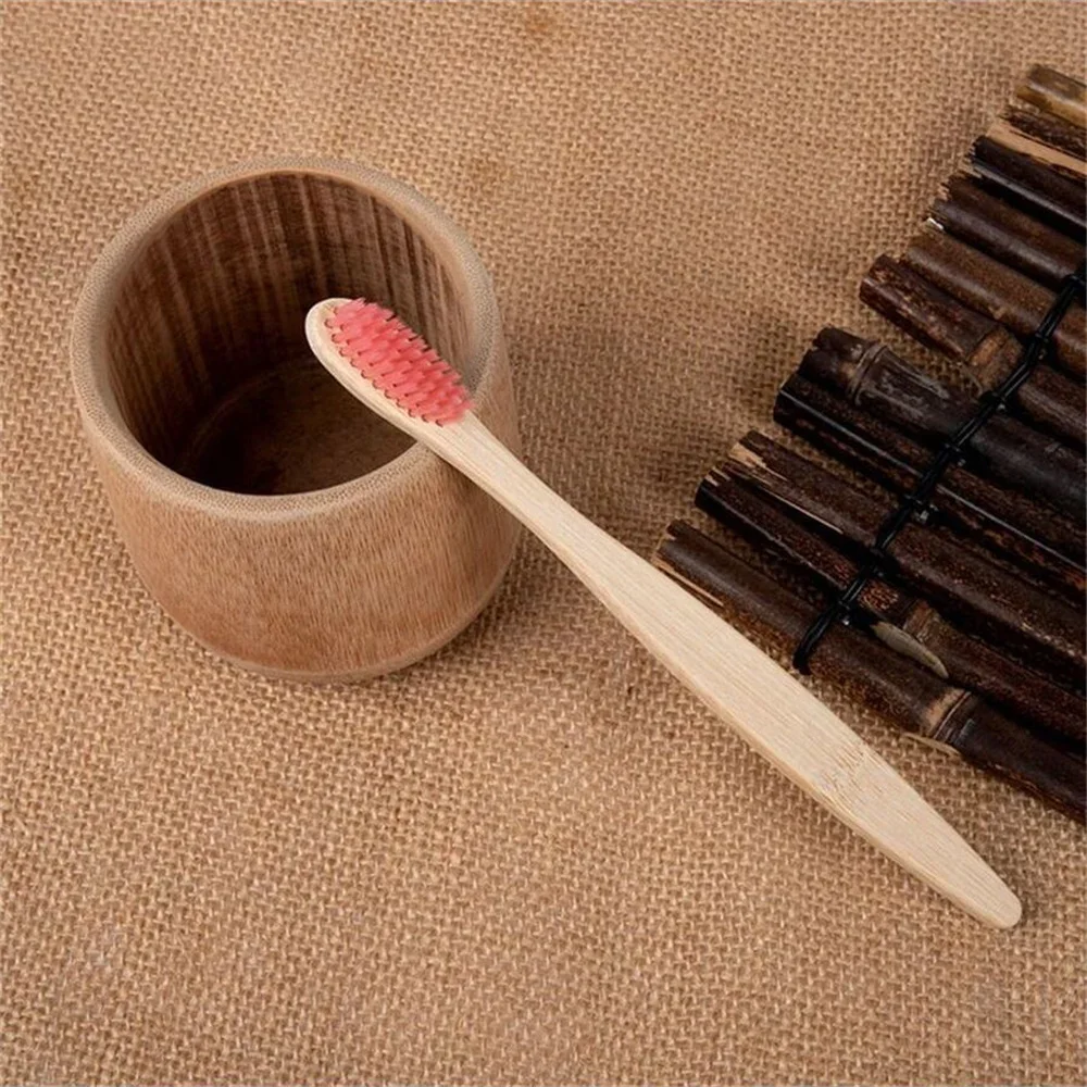 صندوق واحد ملفوفة من الخيزران مجموعة فرشاة أسنان للكبار طبيعي وصديق للبيئة فرشاة أسنان مصنوعة من خشب الخيزران اللوحي صندوق واحد مكون من 10 قطع #3