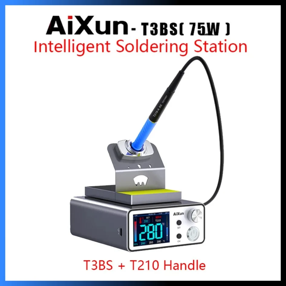 

AIXUN T3BS 75W Welding Station with T115/T210 Handle C210 C115 Soldering Iron For Mobile Phone SMD BGA Repair Tools