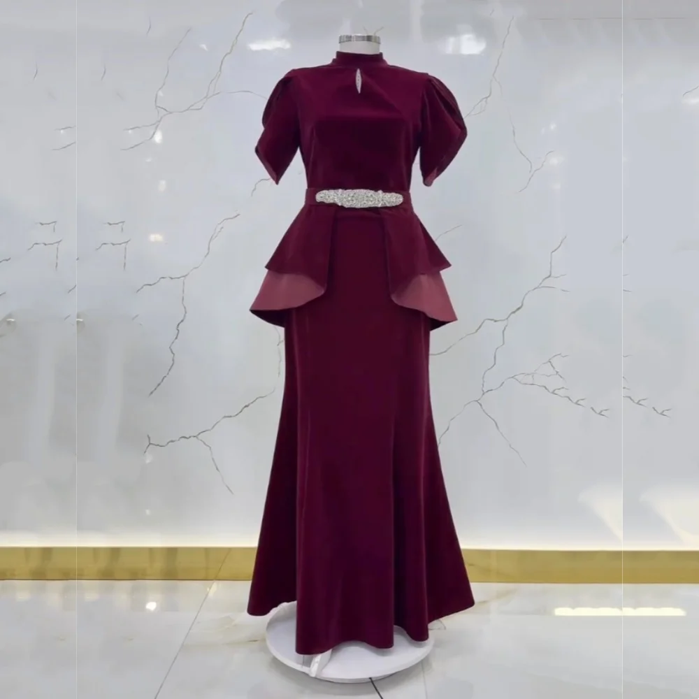 

Customized Evening Dress Glitter Applique High Collar Mermaid Long Dresses Bespoke Occasion Elegant Party Wedding