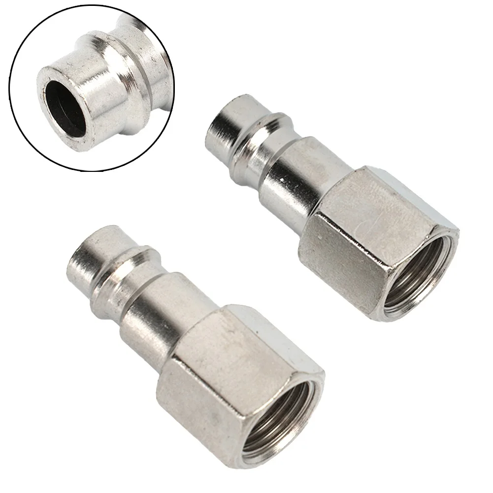 Silver Air Line Compressor Connect Hose Thread Tools 1/4 Euro Male Quick Release Fittings Accessories