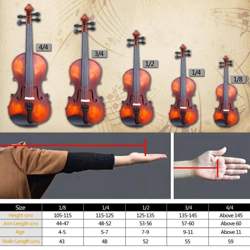 4/4 Size Natural Retro Acoustic Violin Fiddle+ Case+ Bow+ Tuner High Quality