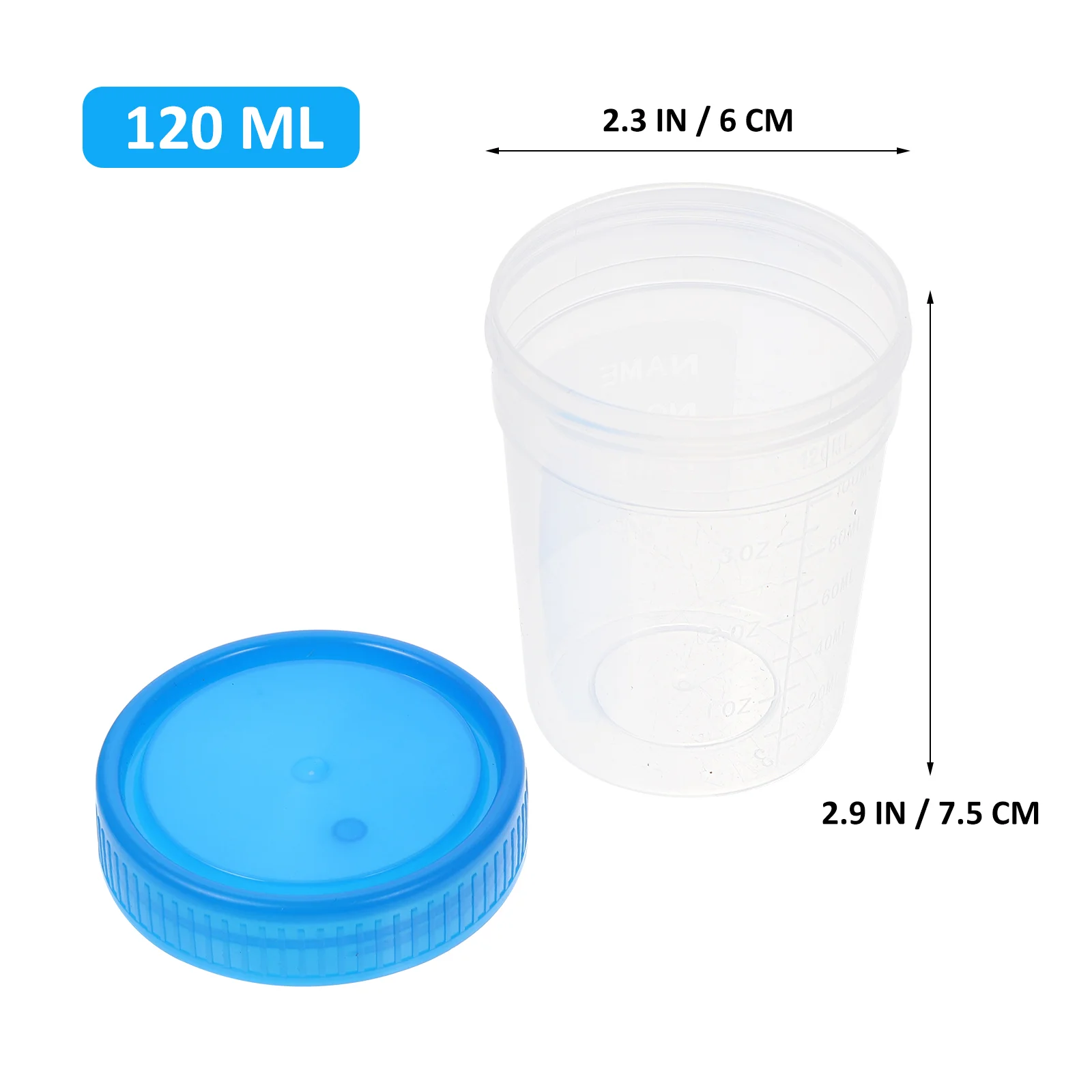 10 Pcs Screw Urine Cup Clear Sample Container Specimen Measuring Cups Shot Plastic Phlegm with Scale