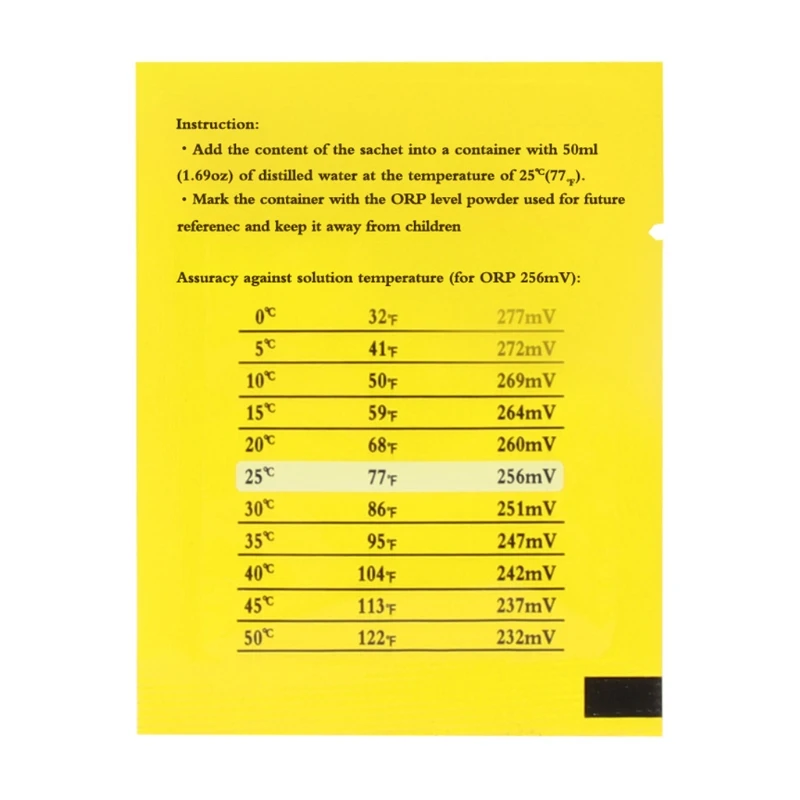 ORP Buffer Solution Powder Fitting for ORP Tester Meter Measure Calibration Liquid 256mV Correction Powder Practical