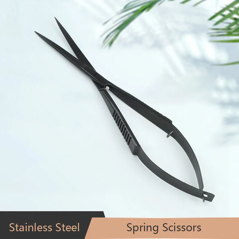 Aquarium Straight Curved Spring Scissor Aquatic Plant Tool Spring Cuts Water Grass Anti-skid Scissors Aquarium Cleaning Tools