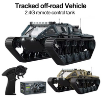 C8812 RC Tank Full Scale Tracked Off-road Vehicle Simulation Model LED Light RC Car 2.4G Remote Control Crawler Toys for Boys