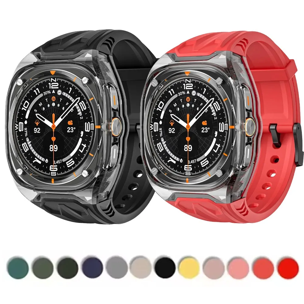 

Чехол из ТПУ + силиконовый ремешок для Samsung Galaxy Watch Ultra 47 мм, встроенный модифицированный удобный браслет Galaxy Watch Ultra Correa