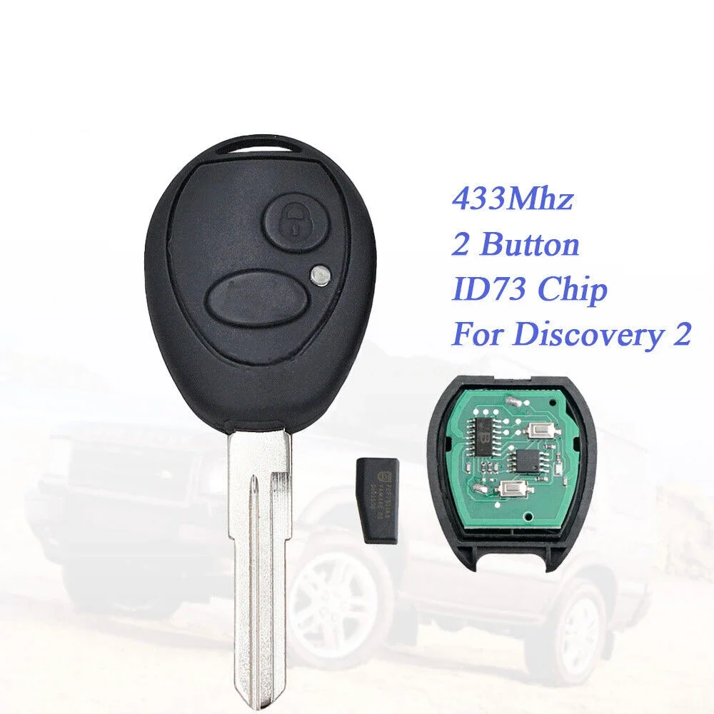 Auto Car Key Replacement 433Mhz 2 Buttons Car Remote Key Fob with PCF7930AS Chip Fit for Land Rover Discovery 2 TD4 TD5 Vehicle