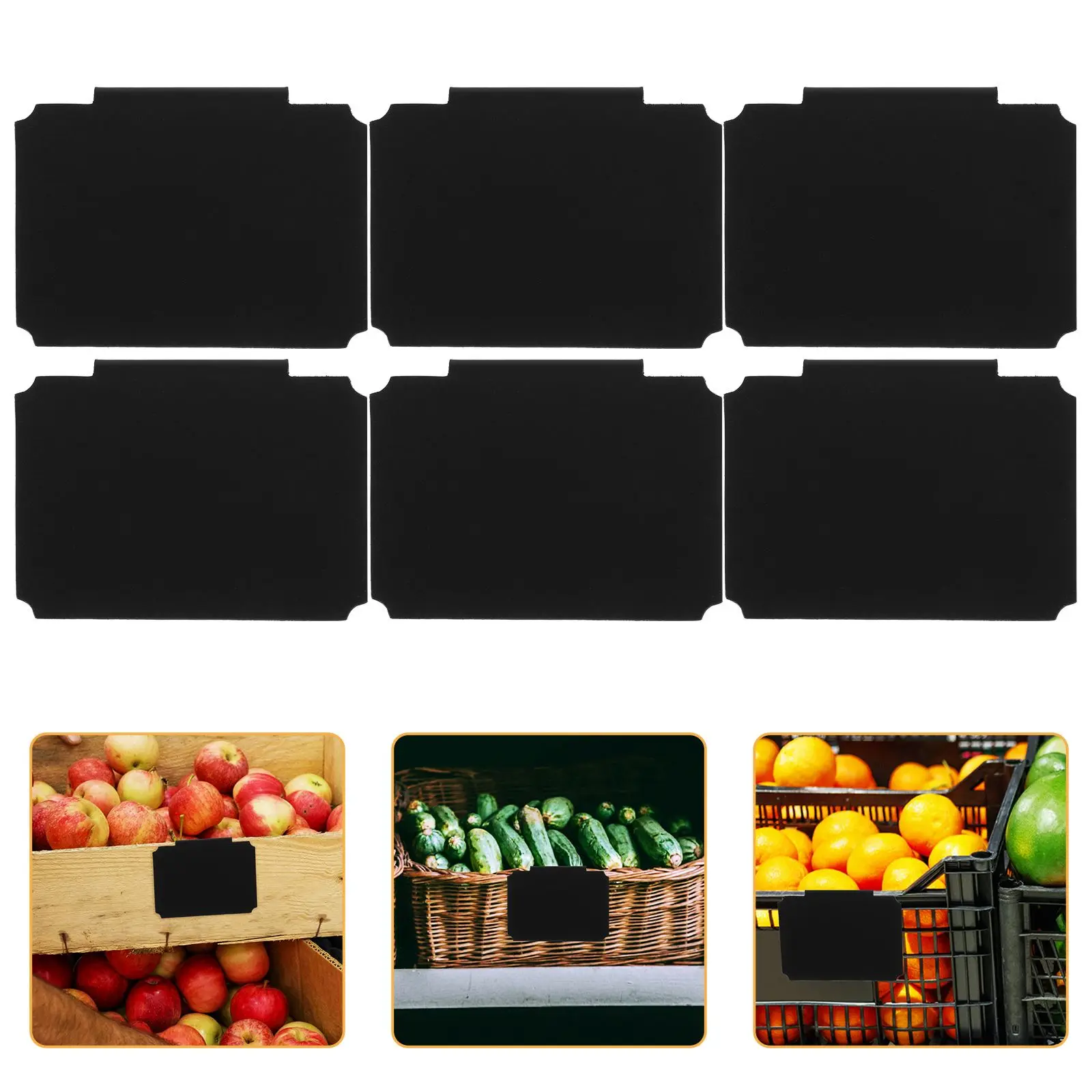 12 Pcs Label Holder Message Board DIY Clip Basket Labels Holders Bins Blackboard on Pp Pantry Organization Tags Tabs