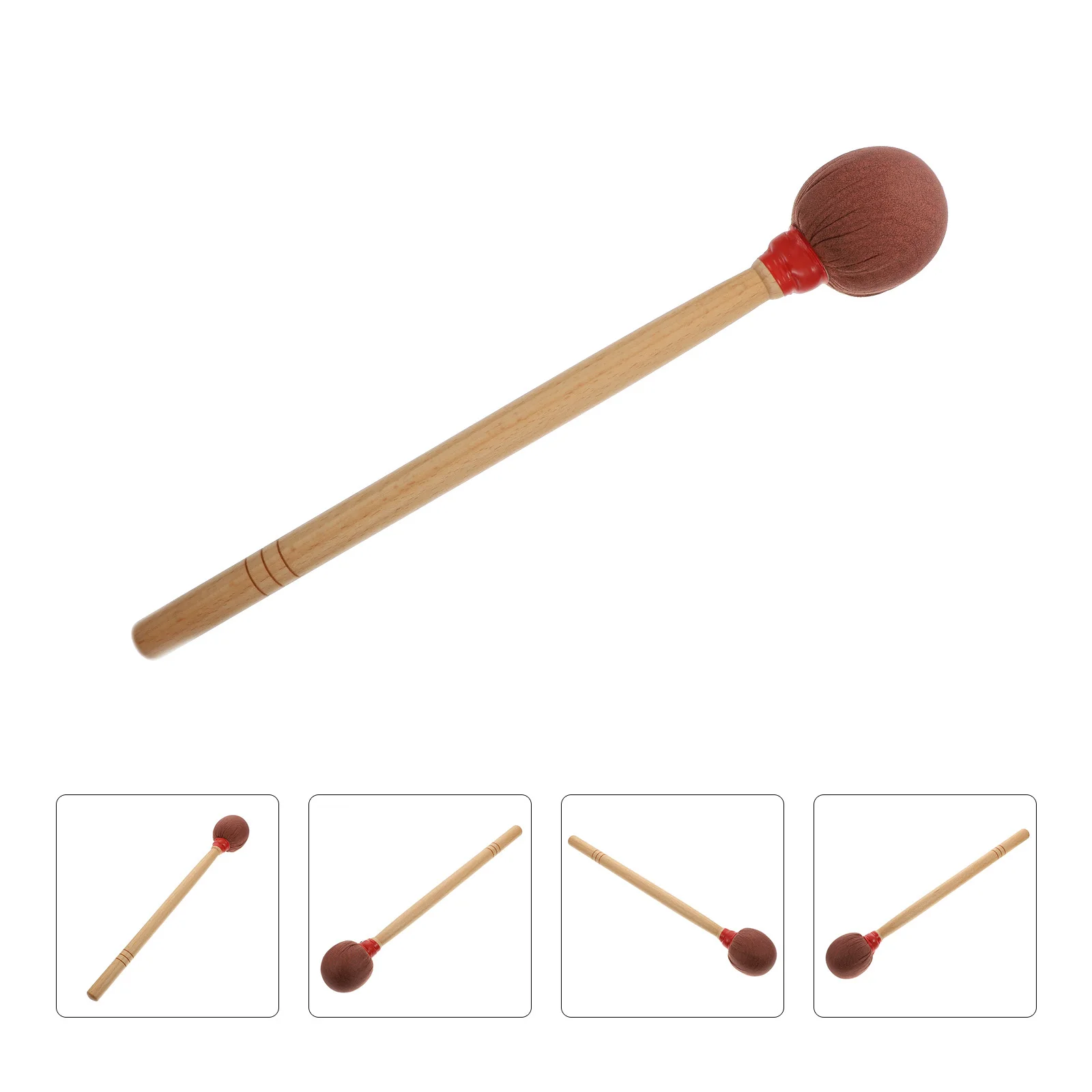 

1Pcs Bass Mallet Coffee Color Maple Handle Drumstick Non-Slip Grip Lightweight Portable Music Instrument Accessory for Beginners
