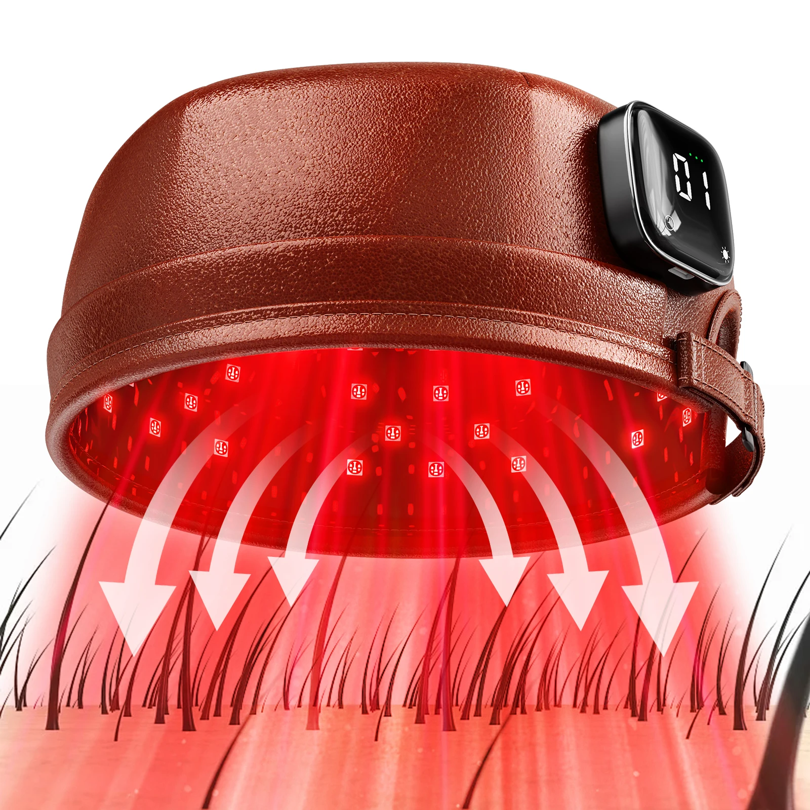 Laser Hair Growth Cap 660nm&850nm Red Light Therapy Cap 3000mAh for Hair Regrowth Anti Hair Loss Relax Scalp Hair Care Hat