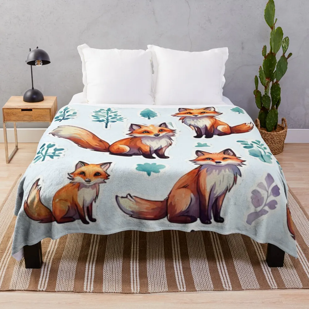 

Одеяло с рисунком красной лисы, мягкие одеяла для детской кровати, модные очень большие одеяла
