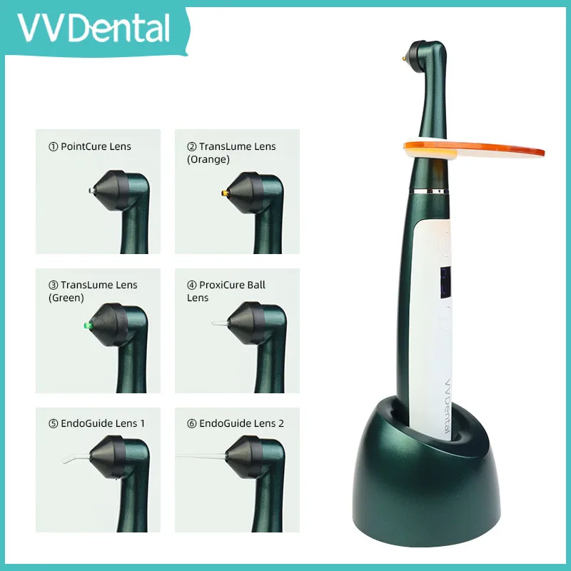 W Dental Curing Light Dental Photopolymerize Lamp 2500mW/cm Equipped With 6pcs Multifunctional Curing Head Dental Equipment LV-6