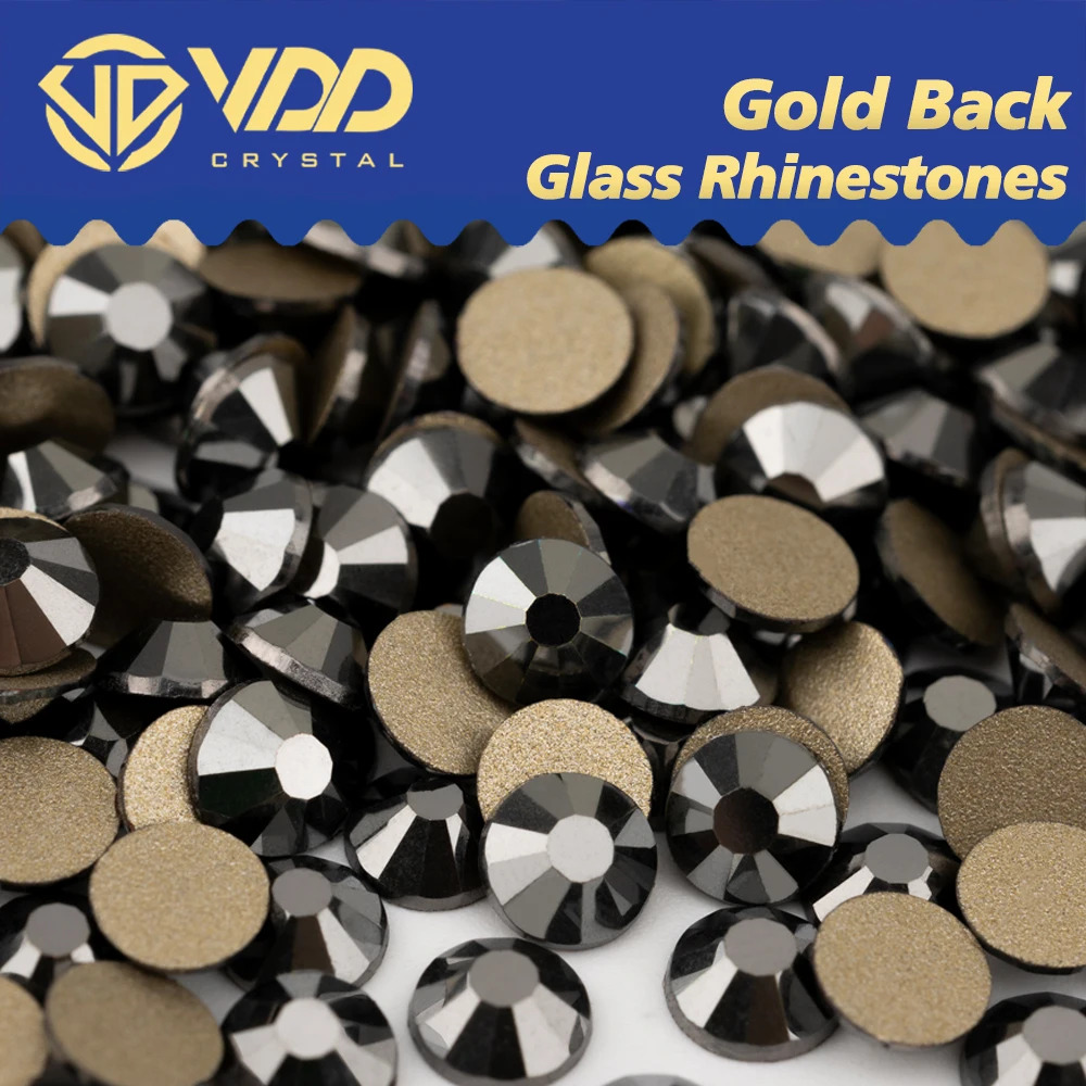 VDD 065 Hematite High Quality SS4-SS20 Glass Rhinestones Crystal Gold Flatback Non-hotfix Stones For DIY Accessories Nail Art