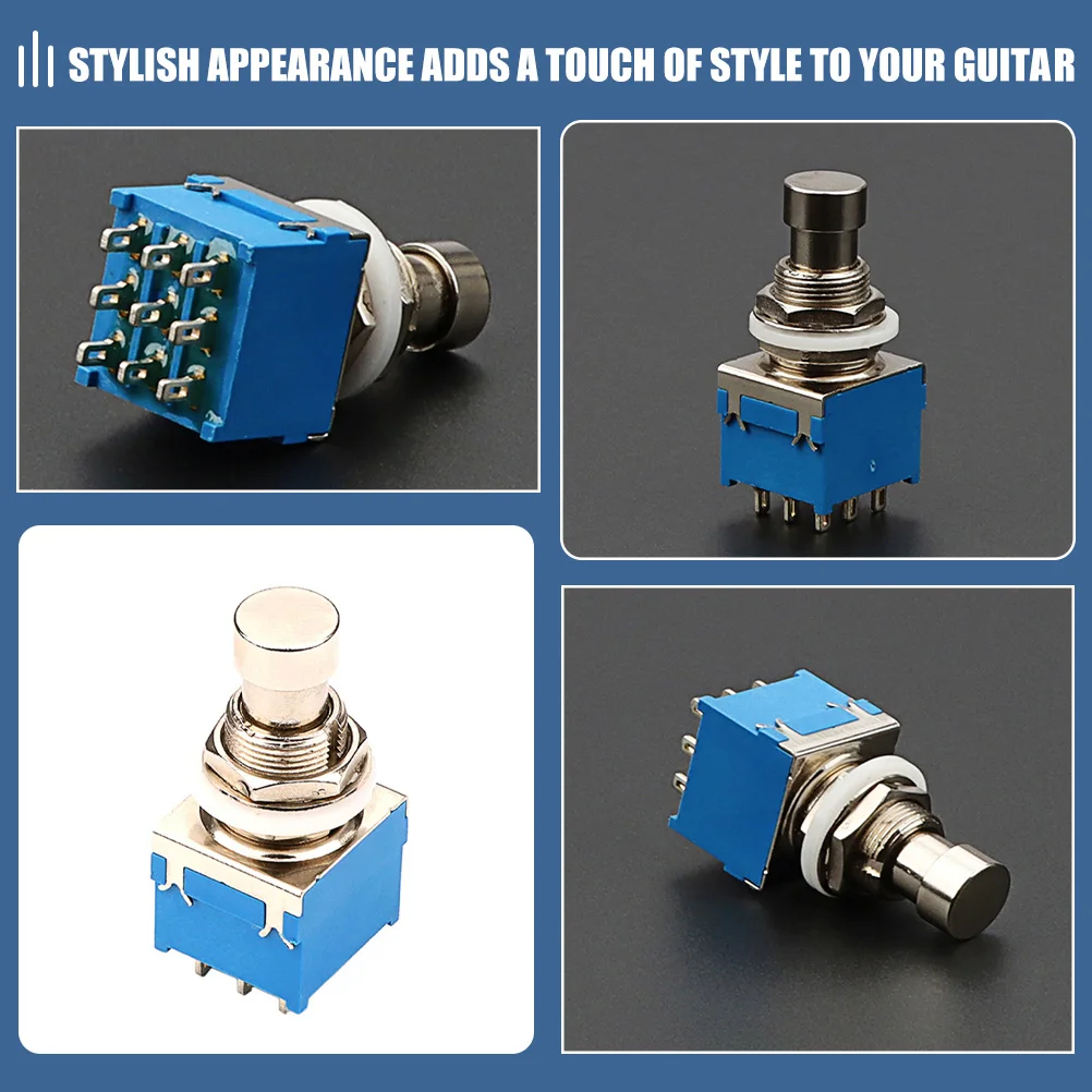 

9-Pin Guitar Foot Switch Metal Pedal Footswitch Durable Stomp Push Button Effect Pedal Foot Switch 9 Pin Guitar Supplies