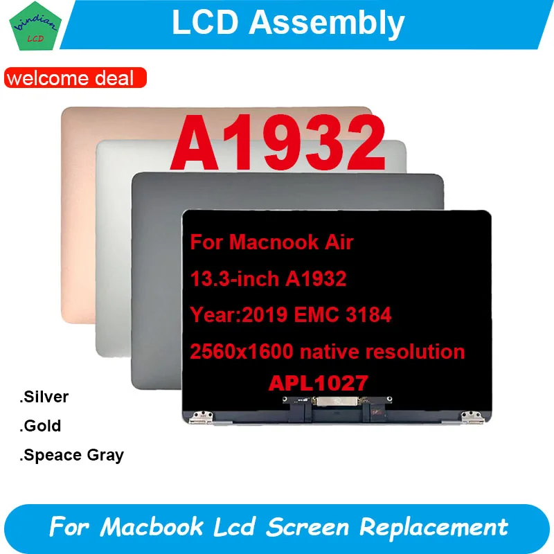 

Original Laptop High Quality LCD Screen Display Assembly For Macbook Air A1932 13.3" 2019 EMC 3184 Laptop LCD Replacement Parts