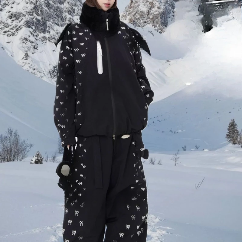 

Sequin ski suit 3L full pressure glue waterproof velvet single and double board