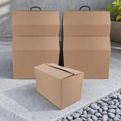 5 قطع من صناديق التعبئة والتغليف شديدة التحمل، كرتون كبير للشحن، تخزين متحرك، حلول صندوق الورق المموج