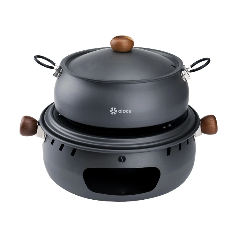 Panda Hero Portable Camping Cookware Set ALOCS Aluminum Alloy Multifunctional Tea Boiler Grill Portable Picnic Cooking Equipment