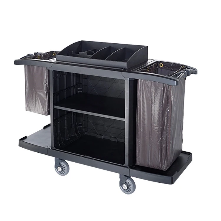 Hot Sale Hotel Room Service Trolley Housekeeping Maid Cart Room Attendant Trolley Rolling Cleaning Cart For Hotel Equipment