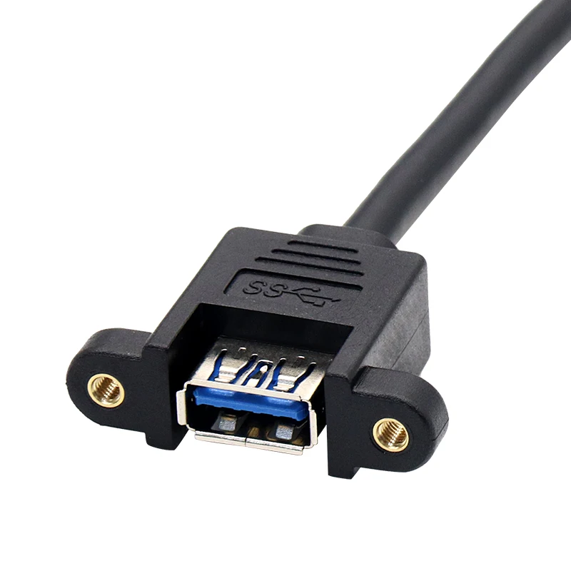 Super Speed USB 3.0 A Type Male to Female Extension Cable With Panel Mount Screws  A Type Male to Female Extension Cable