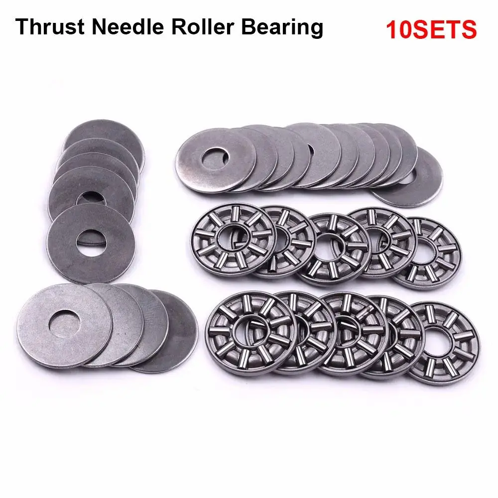 10Sets AXK0619-3047 Thrust Needle Roller Bearing Chrome Bearing Steel Steel Cage Plane Thrust Bearing 4mm Thickness 2AS Washers