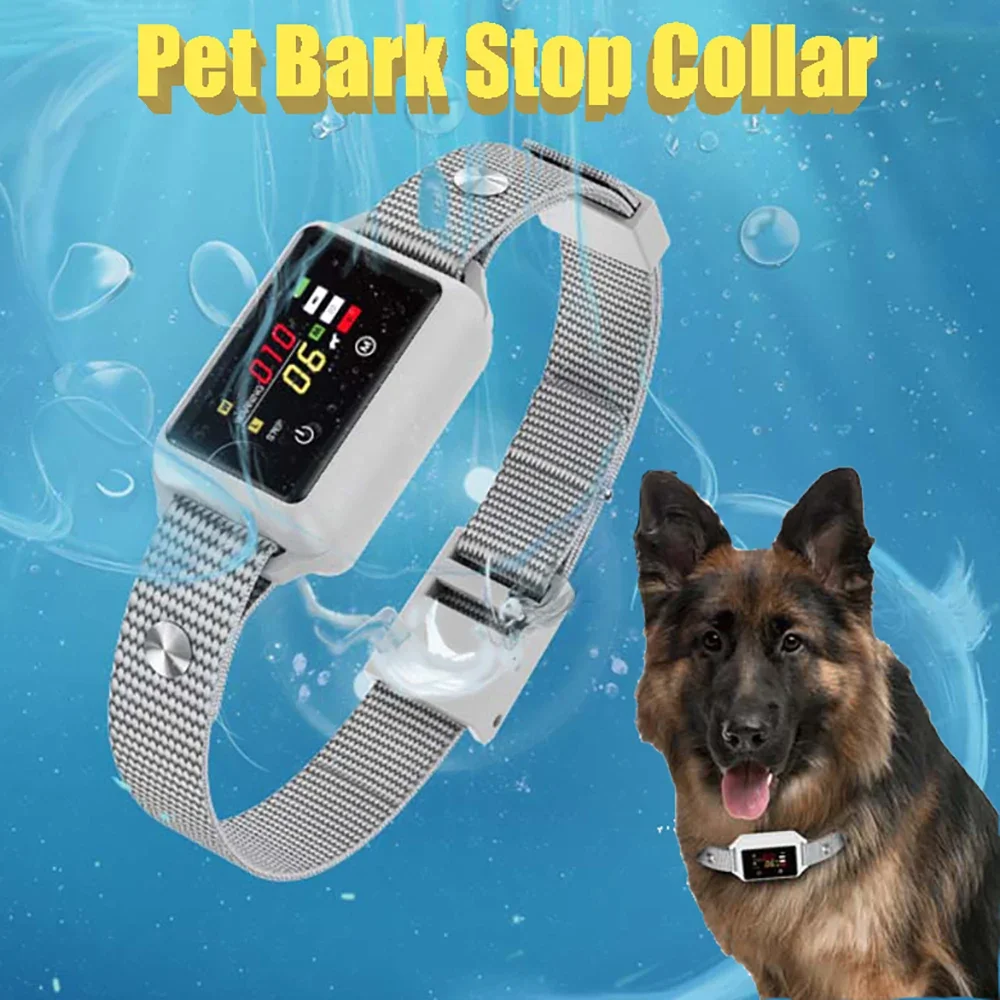 New Pet Dog Bark Stop Collar, Anti Bark Rechargeable Professional Smart No Shock Electric Dog Training Collar for Dog Barking