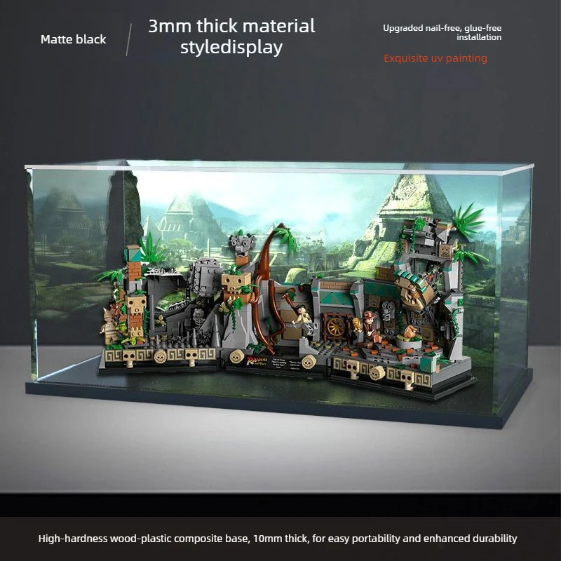 Acrylic Display Case, Clear Dust‑Proof Storage Cover for LEGO 77015 Golden Idol Temple Model Building Blocks Toy