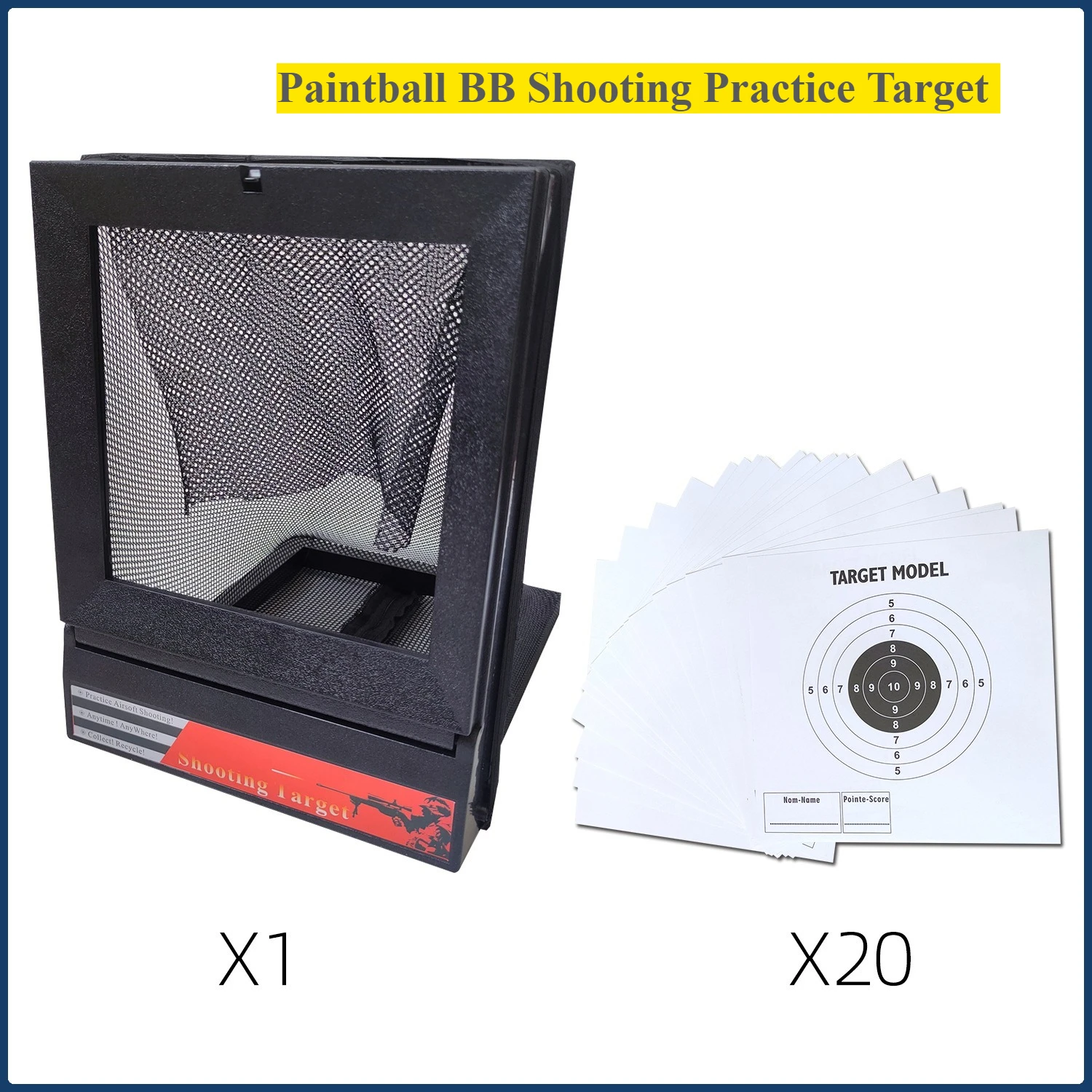 Blanco plegable de paintball – Objetivo de tiro resistente - imagen 2