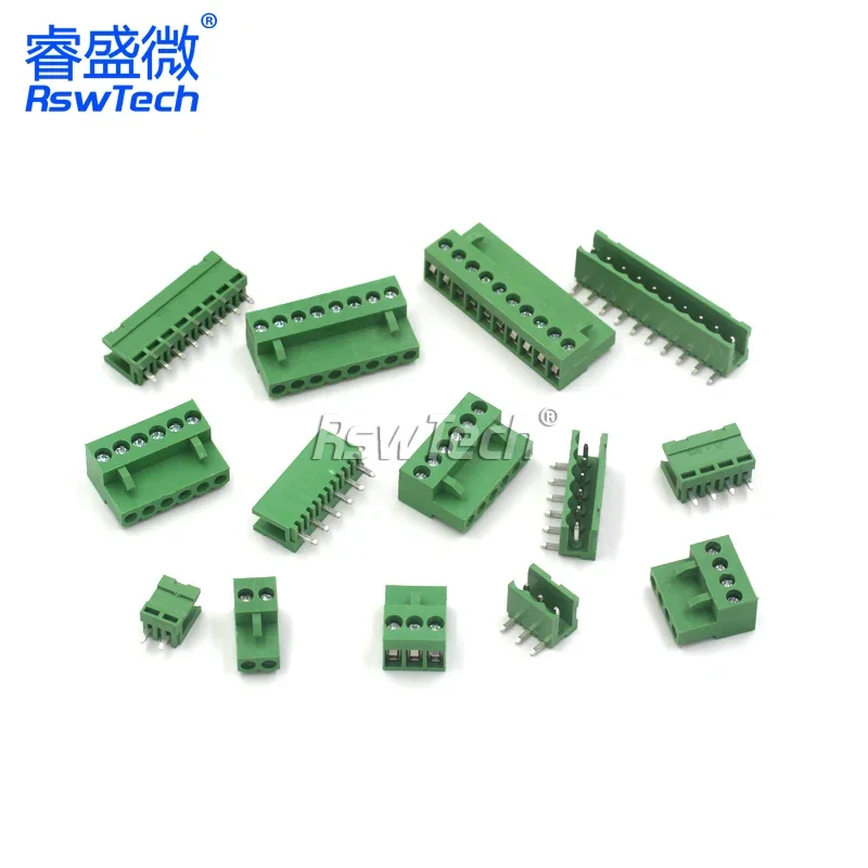 HT3.96 2-10Pin 3.96mm Pitch Straight /Curved Needle Terminal Blocks connector kits Pin Plug + Pin Socket 3/4/5/6/7/8/9