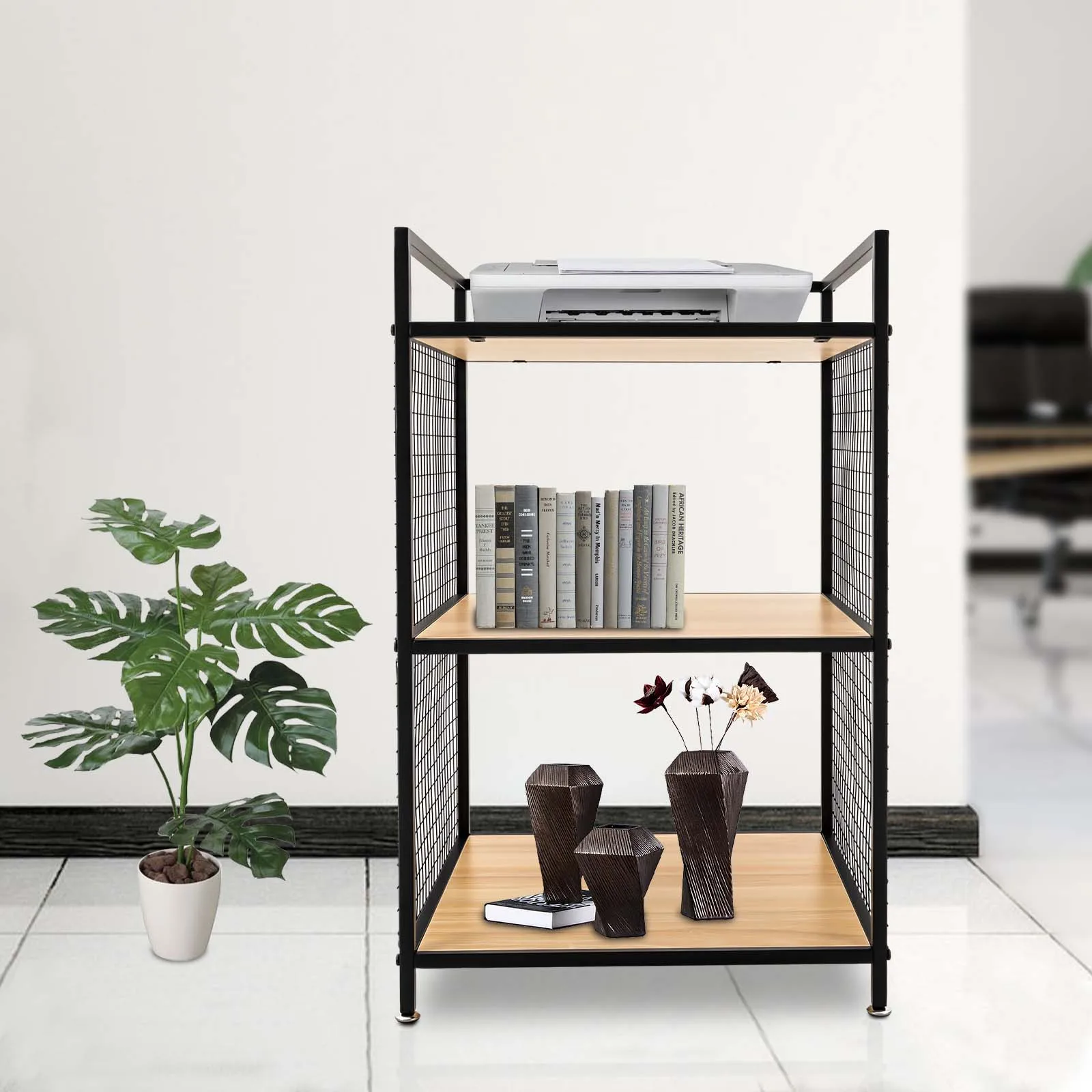 

Printer Stand Modern File Cabinet Printer Cart for Home Office Corner shelf