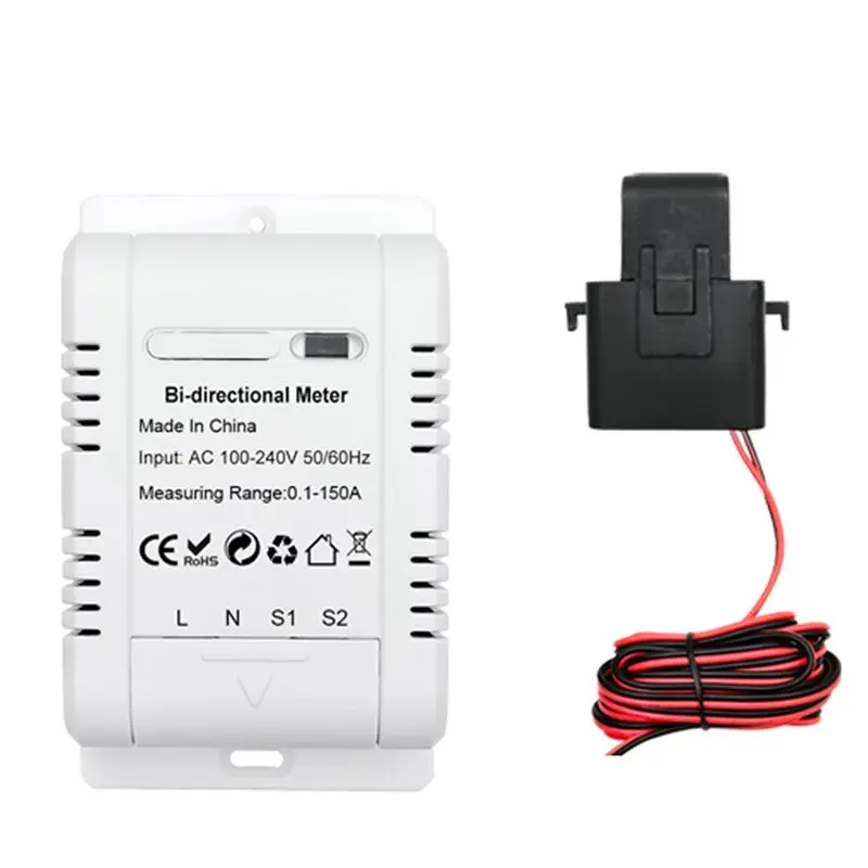 B29C-Tuya Wifi Intelligent Bidirectional Single-Phase Energy Meter Solar System Power Production Consumption Monitoring Meter Du