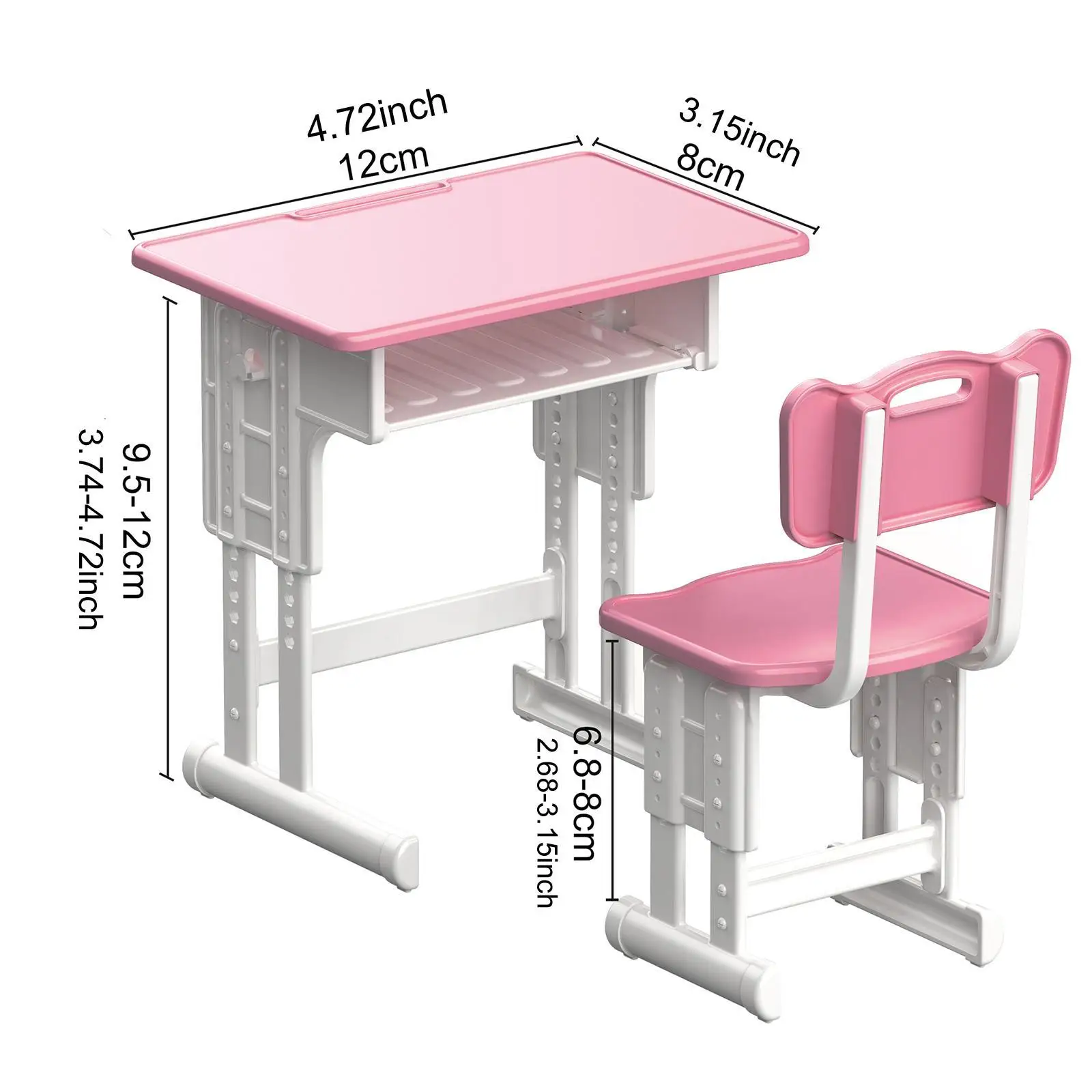 Dollhouse Miniature Desk and Chair Set 1/12 for Photo Props Micro Landscape