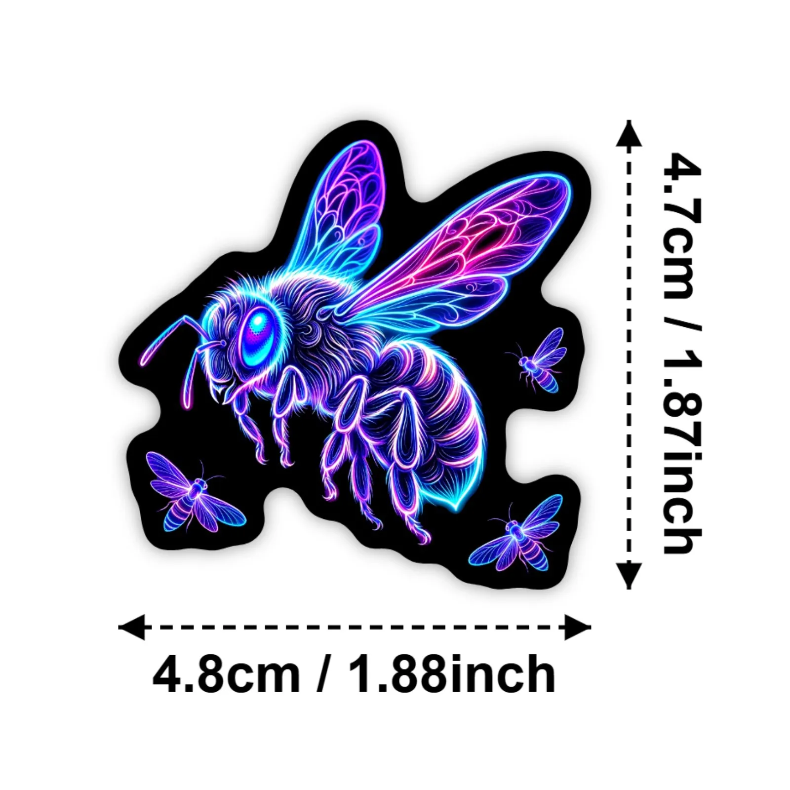 50 pegatinas fluorescentes de animales con degradado de neón, divertidas, sin repetición, para decorar cascos de skate, maletas, bicicletas, parachoques de coches, cajas de almacenamiento y tazas.