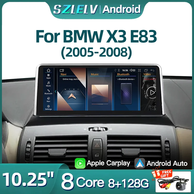 

ID6 ID7 ID8 UI 10.25inch Android Wireless Carplay Auto For BMW X3 E83 2005 2007 2008 GPS Car Video Radio Players GPS Multimedia