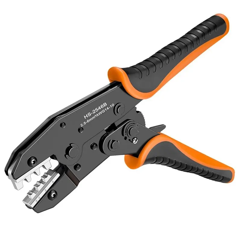 HS-2546B Ratchet Crimping Pliers Electrical Wire Terminal For Solar Connectors AWG14-10 Tool-AA26